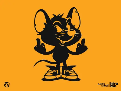 Monday Warm-ups! character design design graphics illustration middle finger mouse t shirt design tee design vector vector design