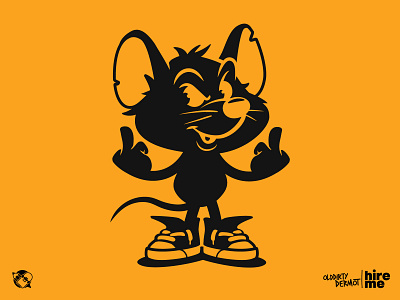 Monday Warm-ups! character design design graphics illustration middle finger mouse t shirt design tee design vector vector design