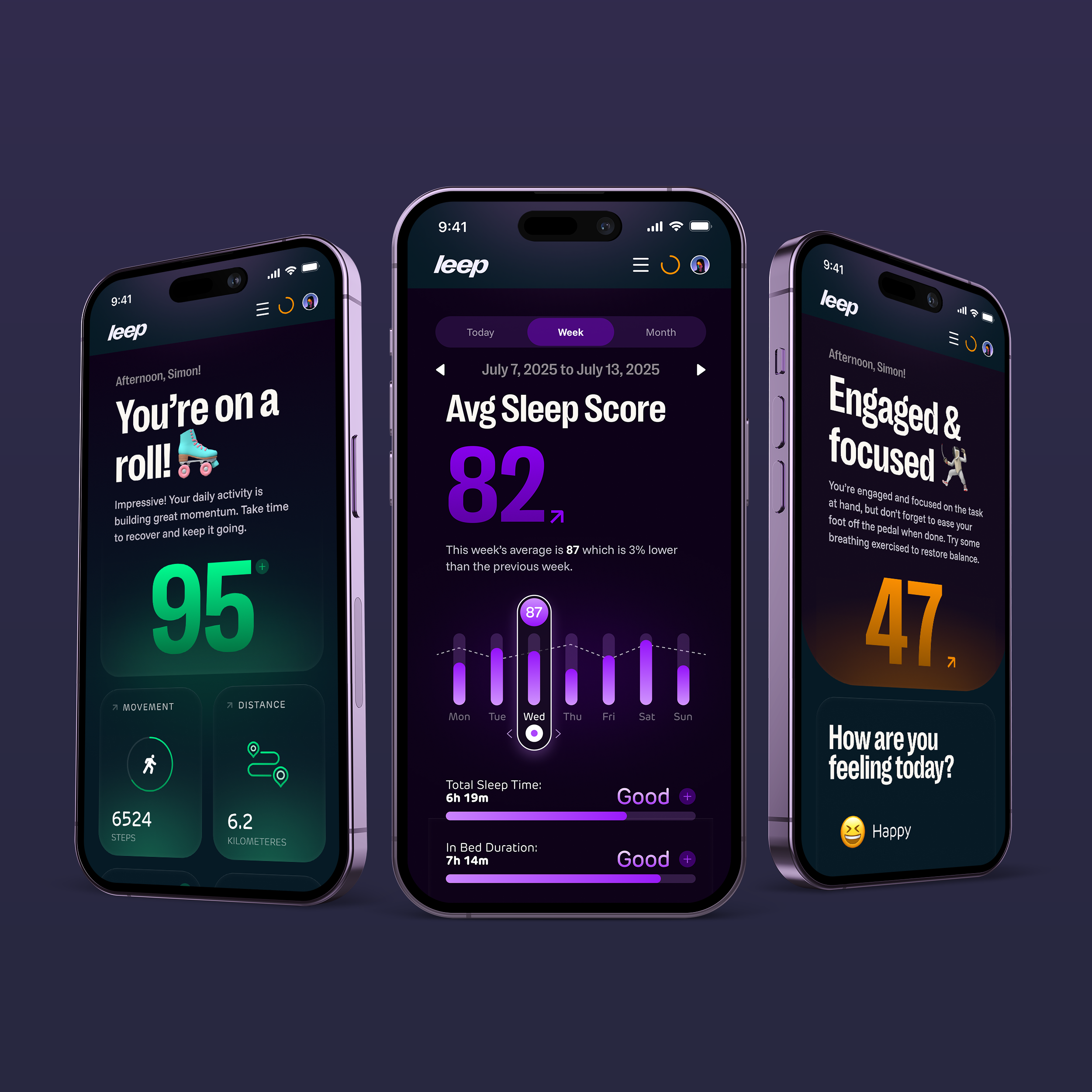 Leep Ring app connected design health intelligent interactive interface leep oura sleep smart product ui wellness