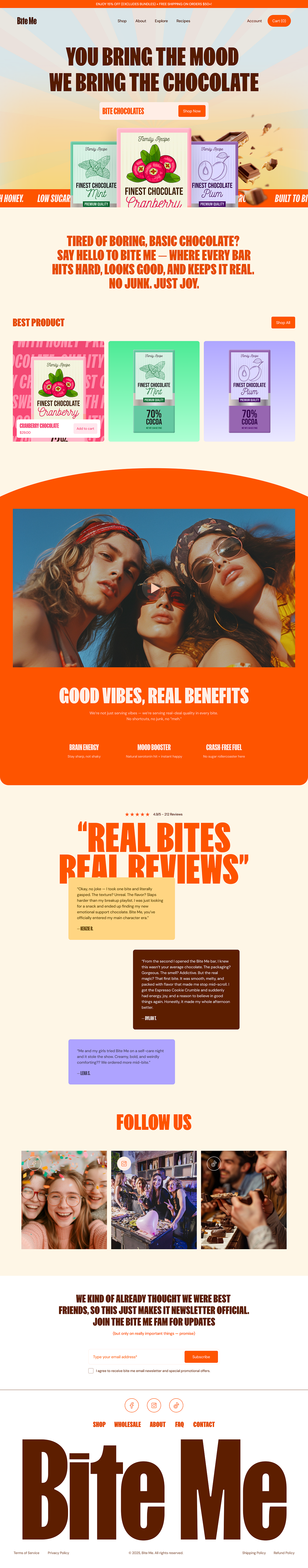Bite Me – Chocolate Landing Page Design Image 1