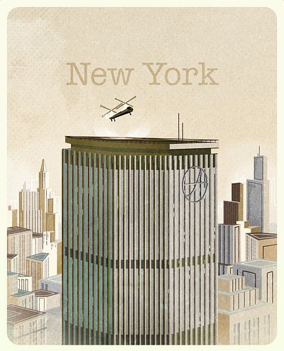 New York traffic cartoon city design helicopter illustration illustrator mid century modern minimalist texture urban vector