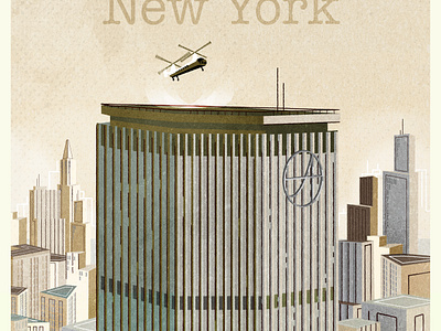 New York traffic cartoon city design helicopter illustration illustrator mid century modern minimalist texture urban vector