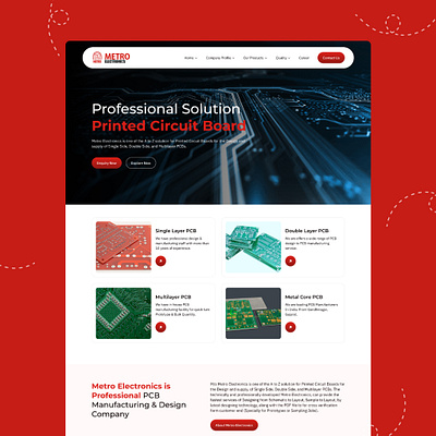 Metro Electronics- Professional PCB Website Design & Development electronicsindustry figma ui ux wordpressdevelopment
