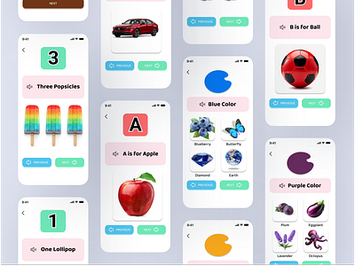 Gamified Mobile App UI/UX Design for Kids Learning – Made in Fig illustrator