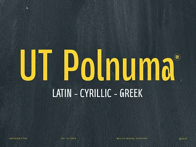 UT Polnuma - A Modern Sans Serif with Cyrillic and Greek branding design font graphic design illustration logo type design typography vector