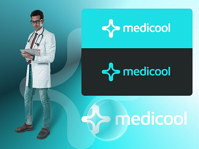 Medicool - Medical app logo design ad branding design graphic design logo logos photo manipulation vector