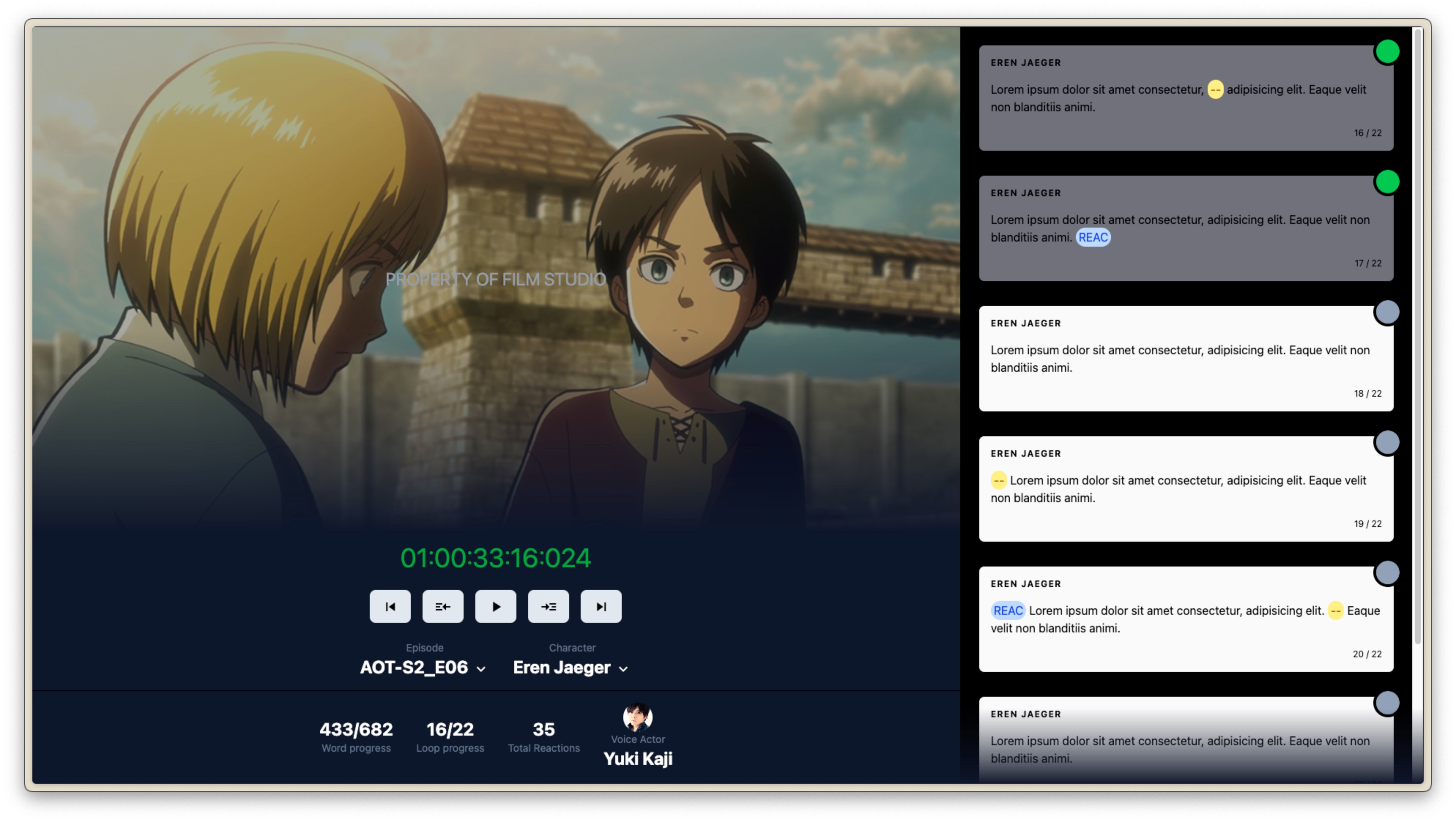 Case Study - Localizaton Suite - Dubbing acting actor anime app design desktop dubbing enterprise fandub frontend languages localization movies series translation ui uiux va voice