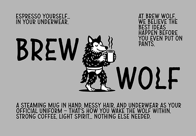LOGO - BREW WOLF branding coffee design graphic design icon identity illustration logo marks symbol ui wolf