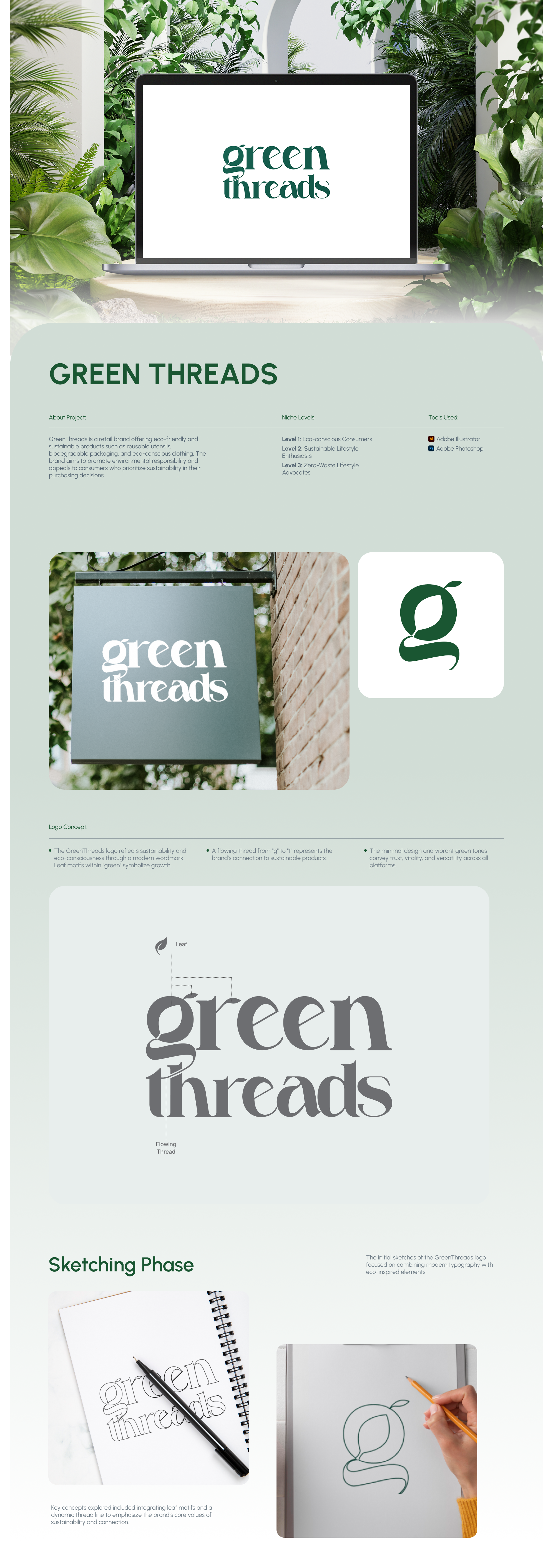 Green Threads - Sustainable brand Identity and Logo Design