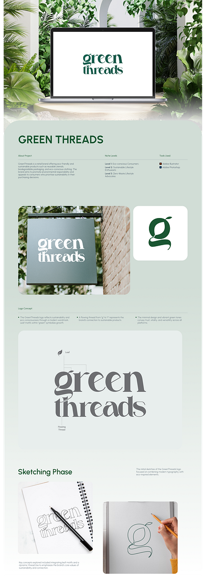 Green Threads - Sustainable brand Identity and Logo Design