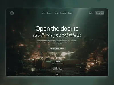 Hero Page ai ai image blur clean design figma gradient hero heropage landing landing page minimal navigation ui uiux ux