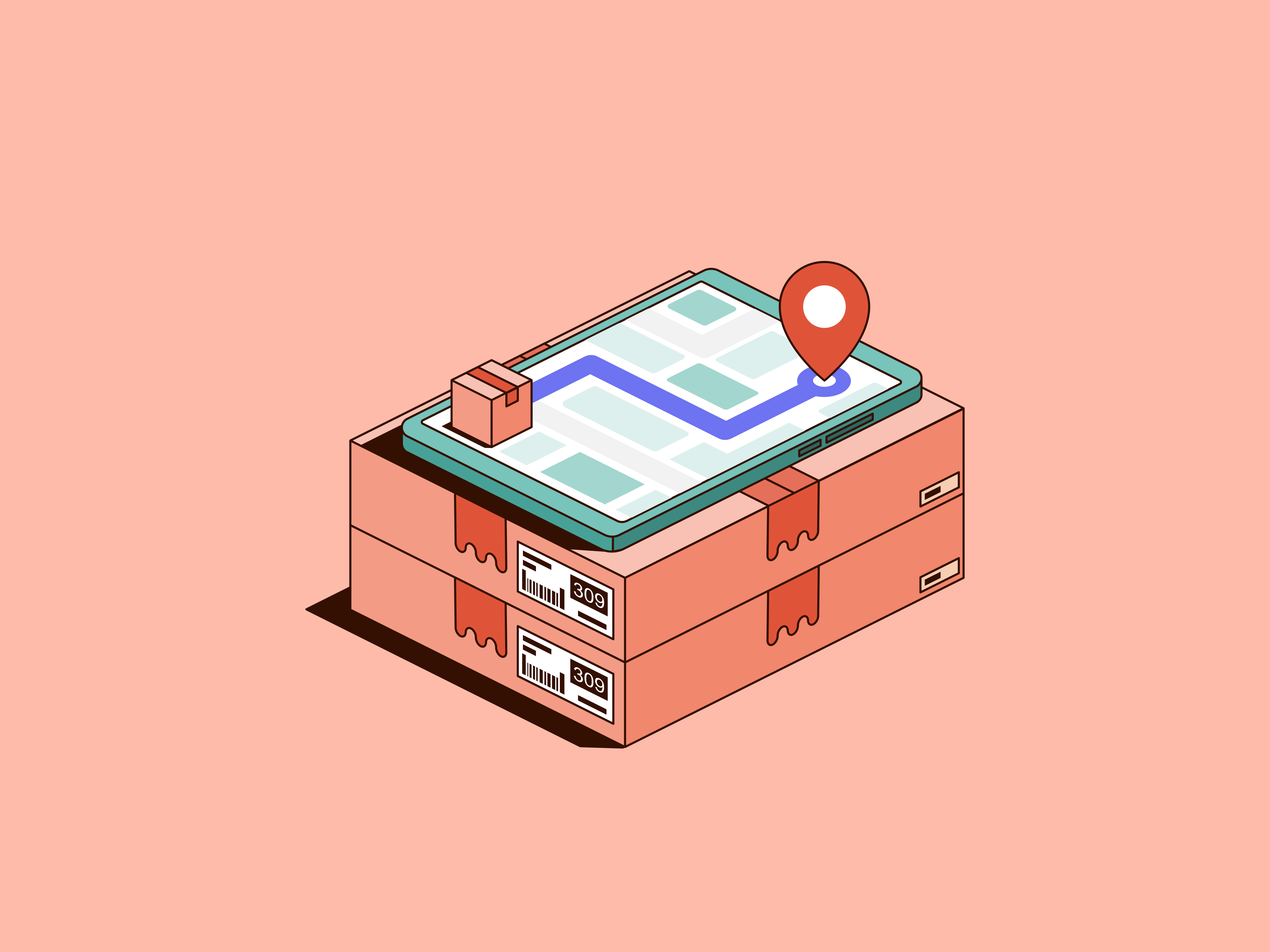 Delivery Locations - Isometric Illustrations