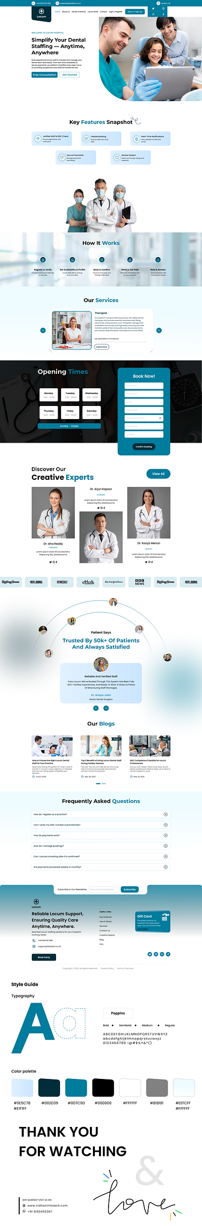 Locum Website clinic management system dental website design healthcare web development medical appointment booking modern website layout professional web design responsive web design uiux design