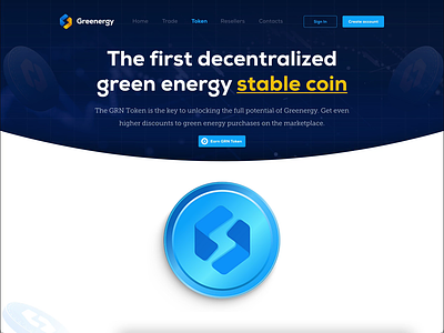 UI UX Landing page for GreEnergy Crypto Trading SaaS Web App ai animation coin crypto daap defi extej finance fintech investing investment landing page lead page saas token trading ui ux web design web3