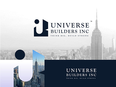 Letter U and B Construction Company Logo a logo design architectural logo bold logo design branding building logo clean logo construction logo cosmic skyline minimal branding modern construction identity planet icon space inspired branding ub monogram universe logo