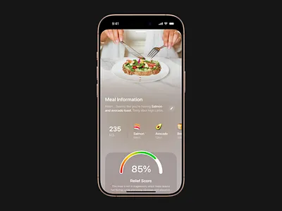 AI Meal Analyser App 🔍 ai analytic analyze app artificial intelligence clean detect food glass ios iphone liquid liquid glass meal mobile app prompt score ui ux web app