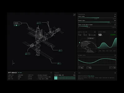 Satelite Panel - Terminal UI dashboard design fui future futuristic satelite terminal terminal style terminal ui ui ux