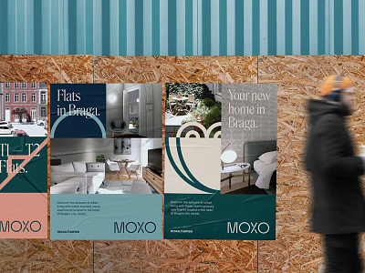 MOXO brand identity branding citylight design download free freebie glued poster identity logo mockup mockups poster psd template typography wall