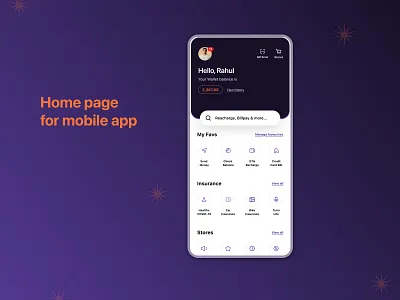 UI Challenge Day 34 - Home page for mobile app