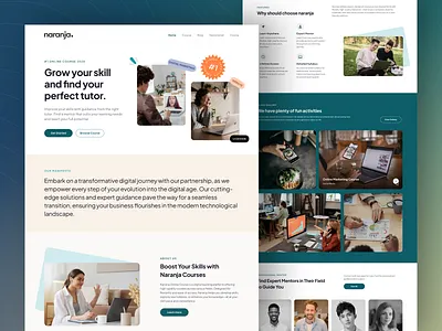 Naranja - Online Course Landing Page buy class course education figma framer gumroad landing light multi naranja online page purpose template ui design ui template ui8 ux design website