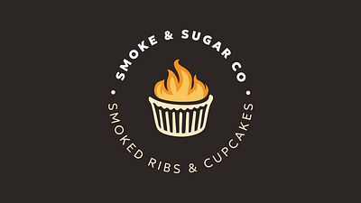 Smoke & Sugar Co. Logo bakery brand design brand identity branding catering cupcake design digital art fire graphic design grill logo marketing smokehouse vector