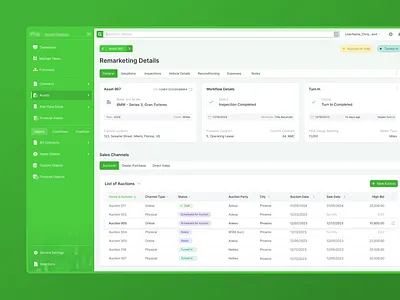 SaaS B2B - Software for Vehicle Leasing End-to-End b2b car cards dashboard leasing remarketing saas tables ui ux vehicle