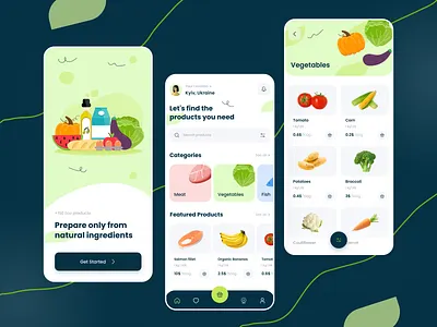 Eco Shop - Mobile App Design app app design application ui creative eco eco app eco proguct eco shop app ecommerce ecommerce app farm product food app ill illustration minimal mobile app design shop shop app ui ui ux