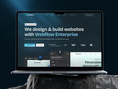 Flowtrix enterprise hero section design enterprise hero ui uidesign webflow