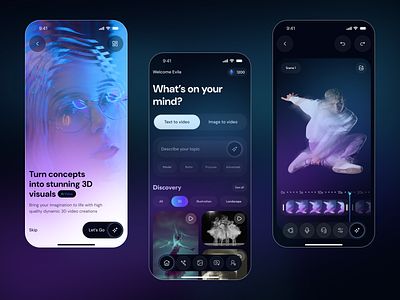 AI-Powered Video Generator Mobile App ai ai powered app app design creation editor generation mobile mobile app mobile app design service ui ux video video generator
