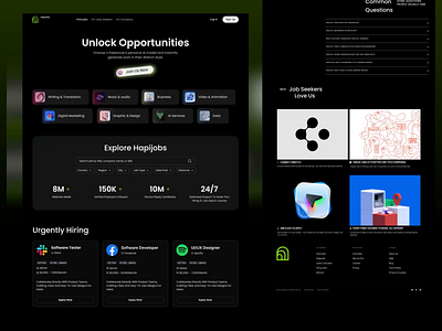 HapiJobs ( Job Portal ) creative graphic design hapijobs job job portal landingpage ui uiux website