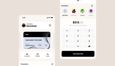 Wallet & Transfer Banking App UI app app interface banking app banking card dashboard finance app fintech minimal design mobile app mobile trends onboarding online banking saas product ssss ui design uiux designer user experience ux design visual identity wallet app
