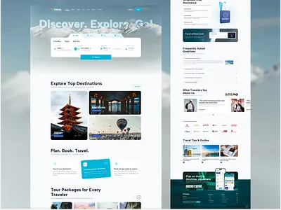 OvoTour - Travel Booking Web UI booking platform car rental design clean web ui cleanui destination finder flight booking hotel booking landing page tour package booking travel planner travel ux travel website traveler website ui uidesign uiux uiux travel user centered design visa visa assistance