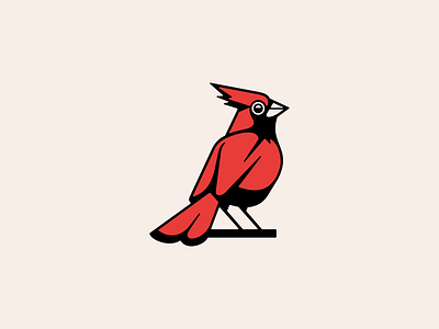 Cardinal Logo animal bird branding cardinal character cute design emblem icon identity illustration logo mark mascot nature playful red symbol vector wings