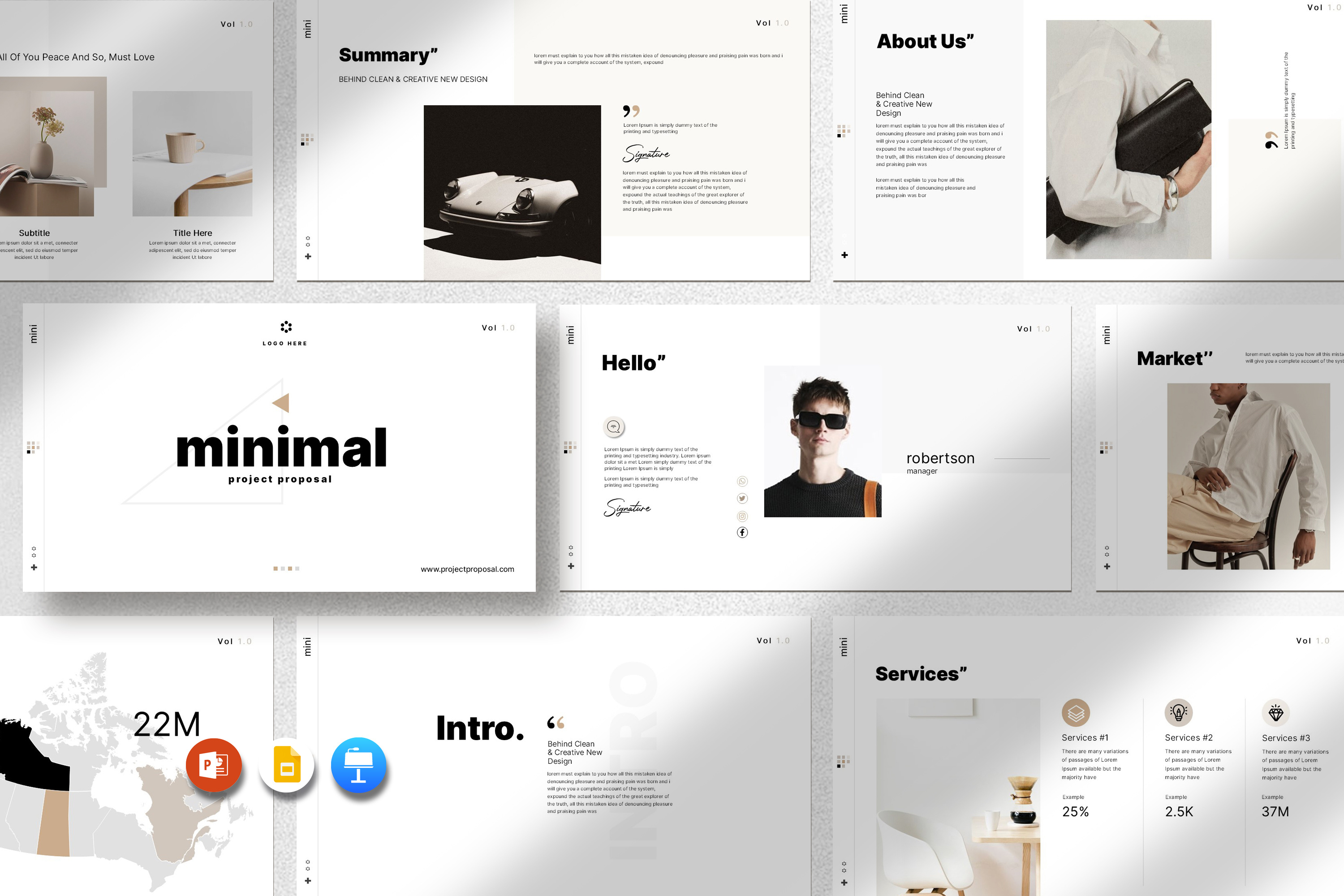 Minimal Project Proposal PowerPoint Template guide