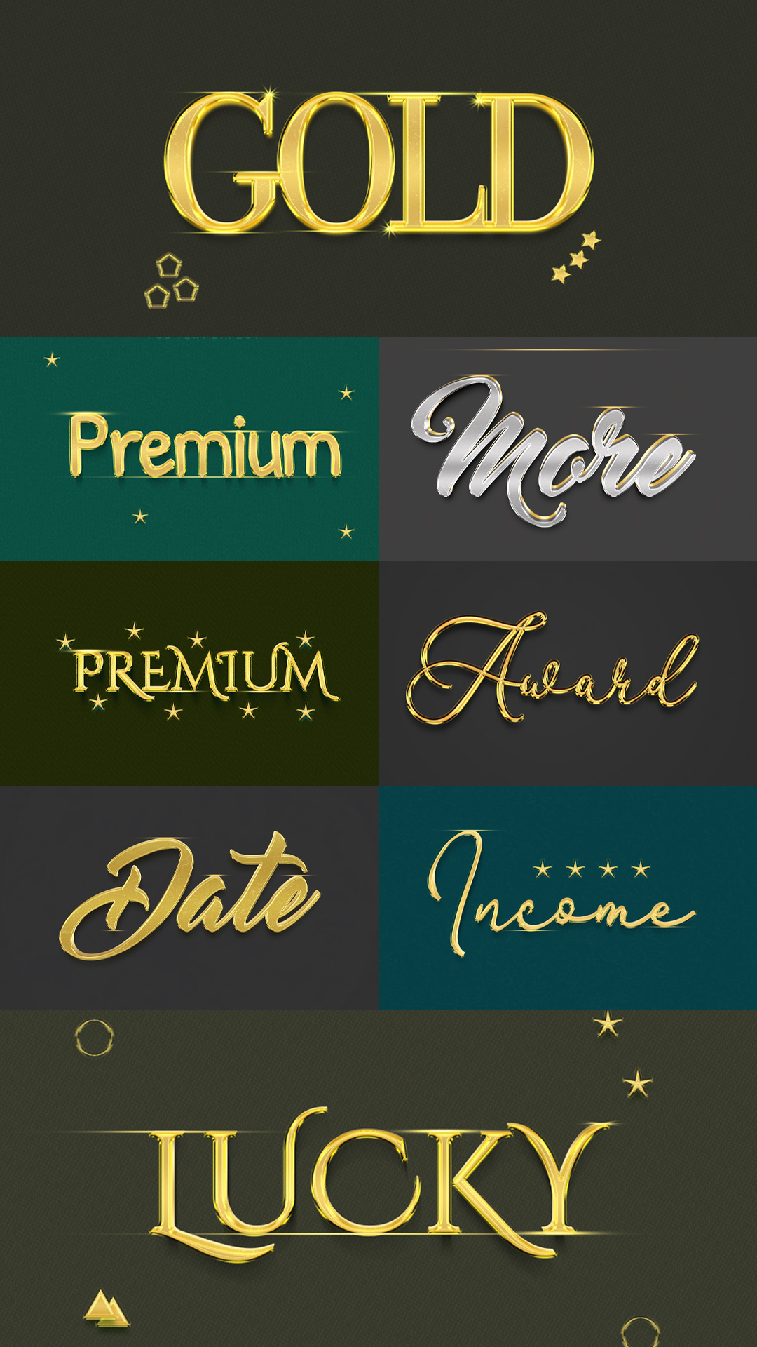 Luxury 3d text effect stylish