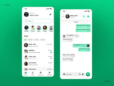 📱 Chat App UI Concept – Minimal & Modern