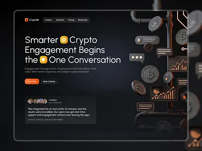 Cryptotalk - Website design blockcahin website blockchain blockchain web design creative website crypto crypto hero crypto web design crypto website design agency landing page modern website technology website ux web design