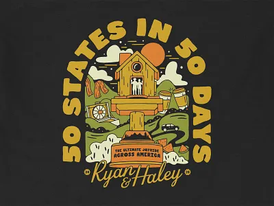 50 States in 50 Days america candy design handmade home house illustration lettering merch roadtrip ryan trahan shirt states texture trophy type typography youtube
