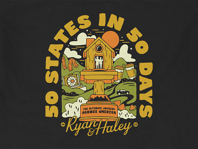 50 States in 50 Days america candy design handmade home house illustration lettering merch roadtrip ryan trahan shirt states texture trophy type typography youtube