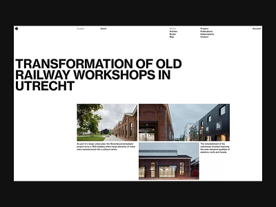 Utrecht Railway architecture clean editorial grid layout minimal railway swiss typography ui web website white space