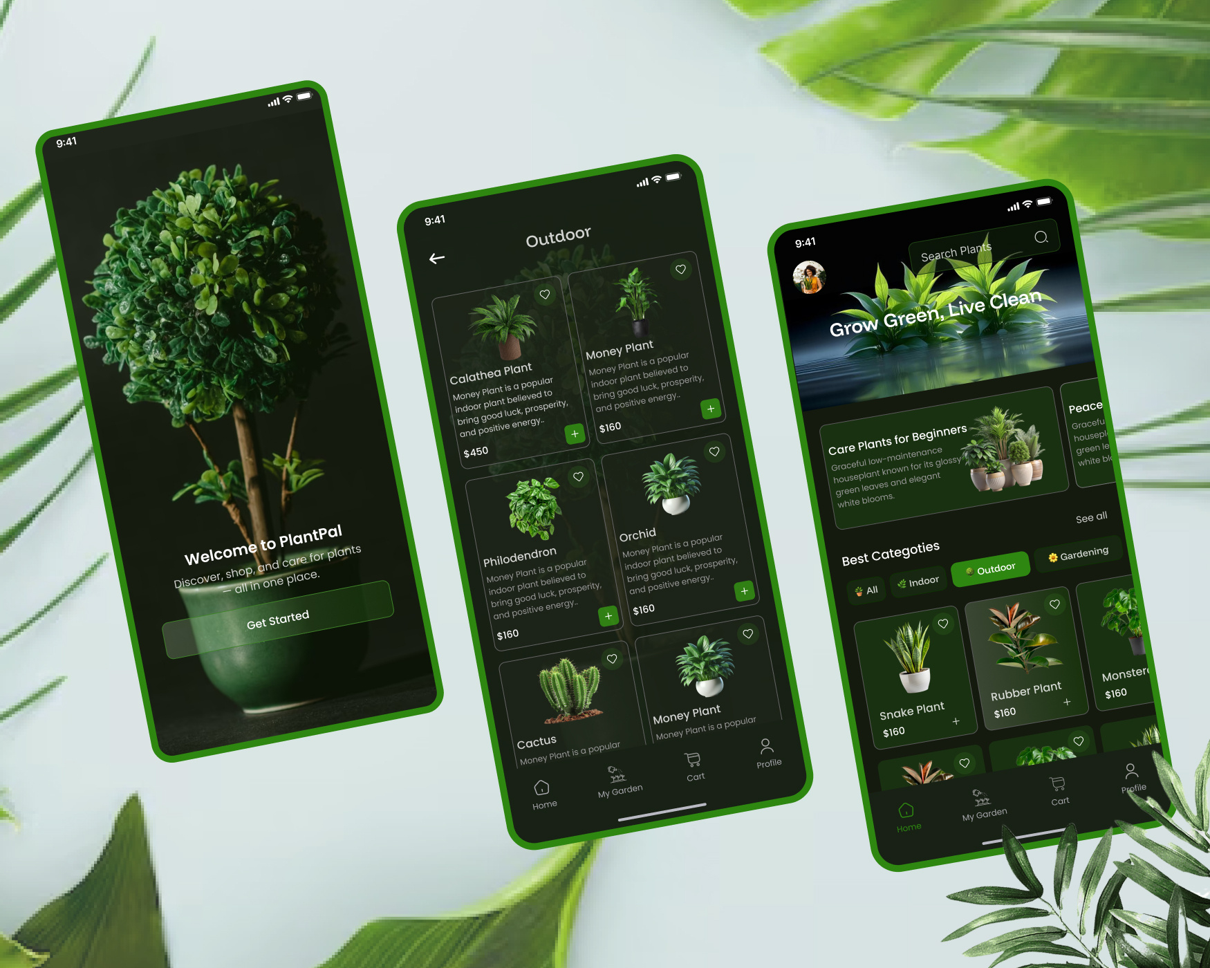 Plant App UI Design 3d animation app branding design graphic design illustration logo plant tree ui vector