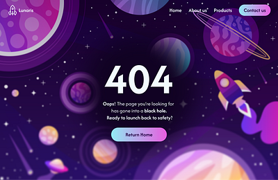 DailyUi 008 - 404 Page Design 404 challenge dailyui graphic design landingpage page space ui