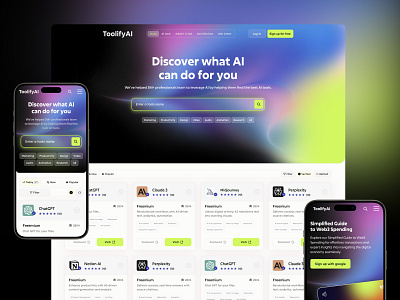 AI Tool Listing Interface ai ai landing page ai listing ai tools interface landing page page product web web design website