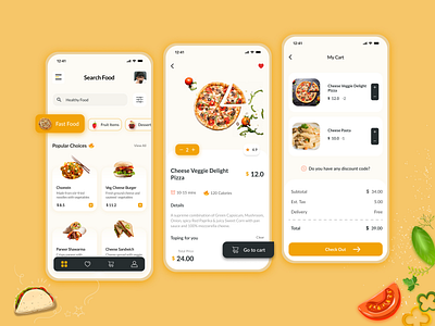 Food Delivery App app app design clean food app food ordering app graphic design mobile mobile app ui uiux
