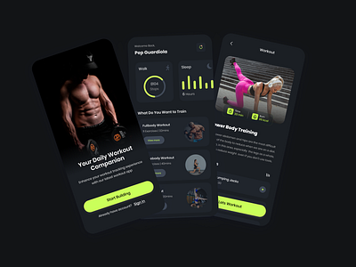 Fitness & Workout App app design ui ux