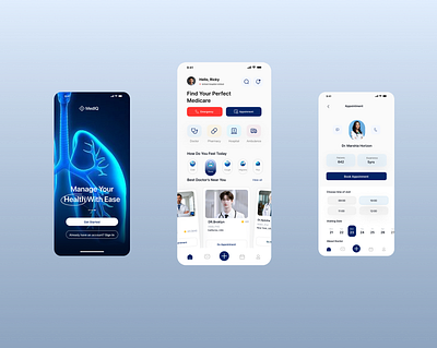 MedIQ-Medical App app design consultation diagnosis doctor doctor app doctor appoinment app health health app health care health consultations hospital medical medical app medical care medical design medicine patient pharmacy telemedicine treatments