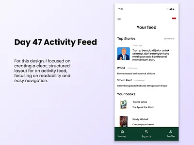 📌 Day 47 – Activity Feed (Daily UI Challenge) daily daily ui dailyui design ui uichallenge