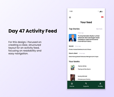 📌 Day 47 – Activity Feed (Daily UI Challenge) daily daily ui dailyui design ui uichallenge