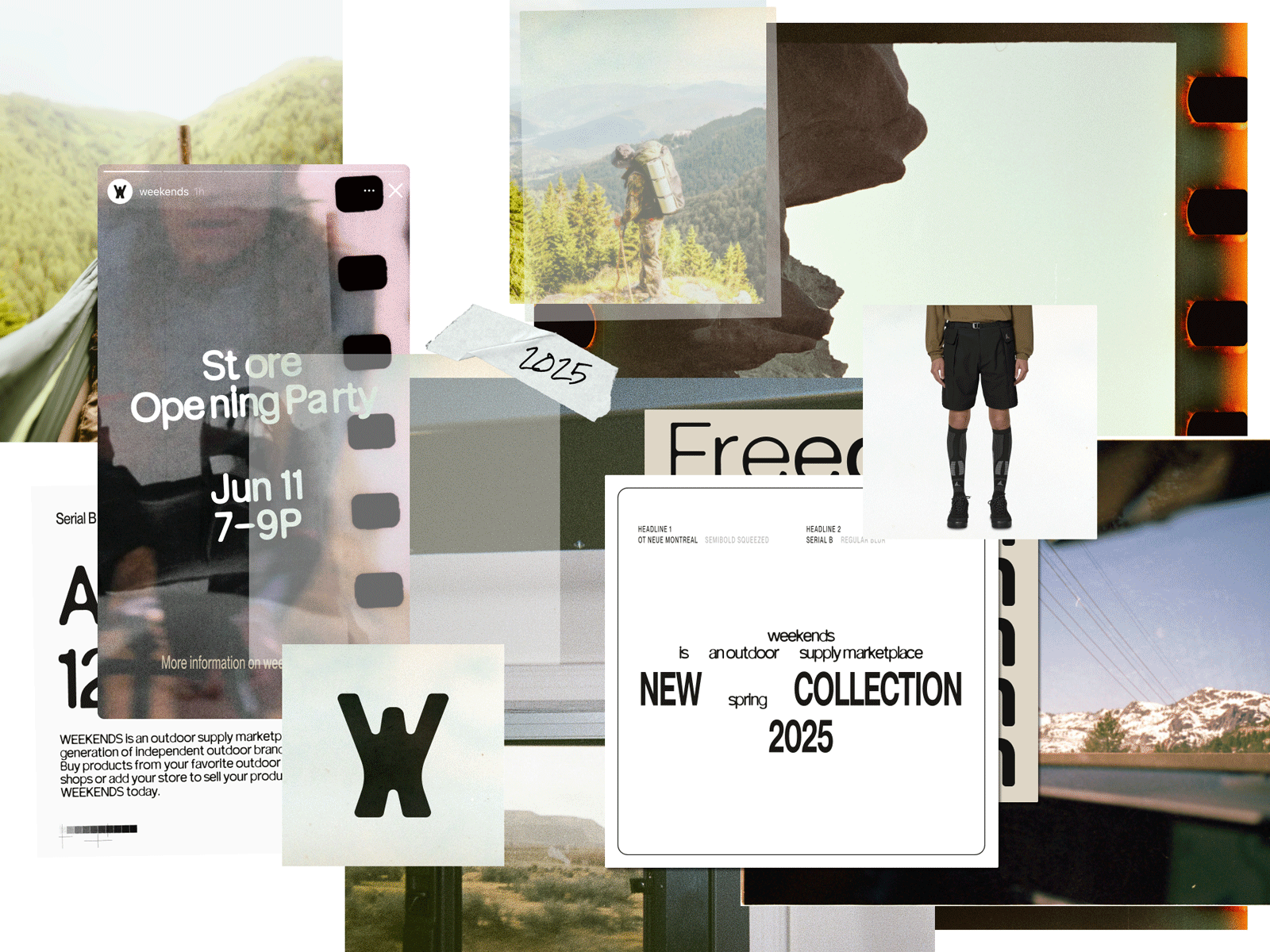 WEEKENDS Identity animation branding colors design fashion graphic design identity logo outdoor supply typography ui