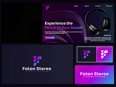 Foton Stereo – Experience the Power of Pure Sound 🎶✨ audiologo brandidentity futuristicdesign gradientlogo headphonebranding logo logo design logoforsale modernlogo musicbranding sounddesignlogo techlogodesign